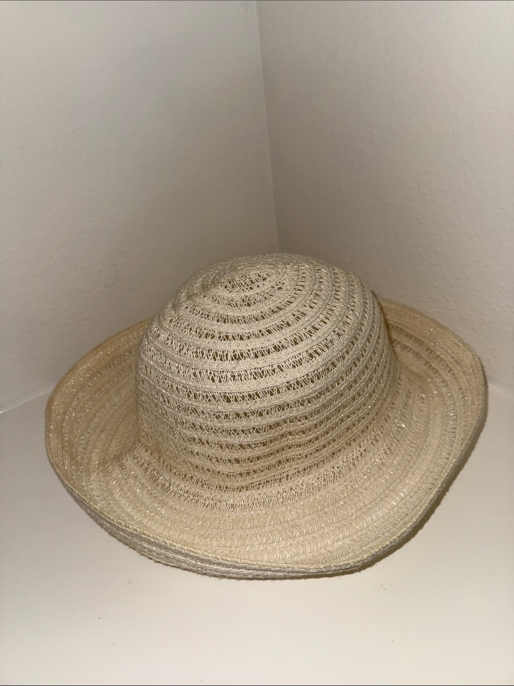 betmar Cream Woven Sun Hat with Brim